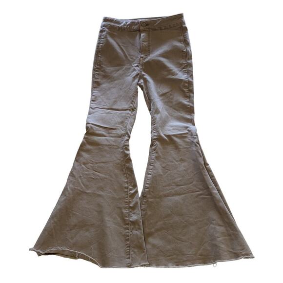 We The Free Denim - WE THE FREE Just Float On Super Flare Raw Hem High Waist Size 26 Jeans